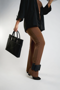Pantalon flare high rise Marron